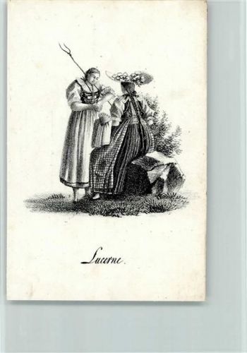 Künstlerkarte Frauen in Trachten