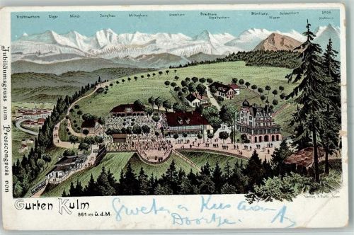 Gurten Kulm 1902 Gebrauchsspuren Lithographie