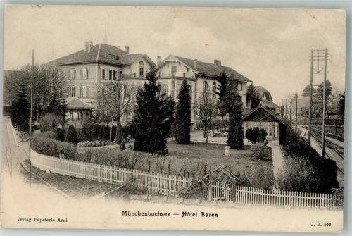 3053 Münchenbuchsee 1907 Foto AK Hotel Bären