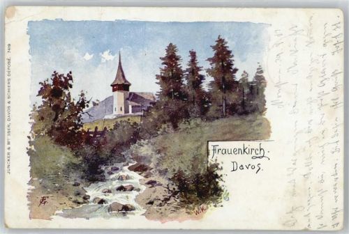 7276 Davos Frauenkirch Gebrauchsspuren sign. W.K , Marke entfernt