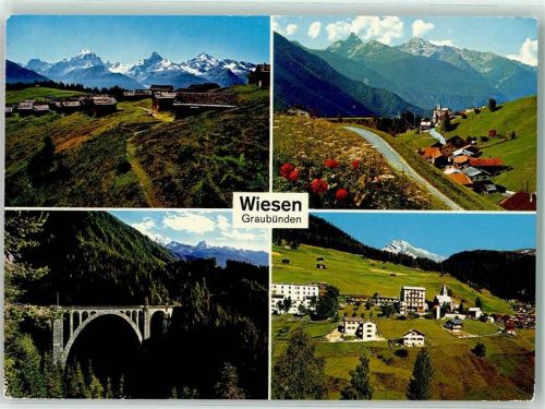 7494 Wiesen GR - Wieseneralp Tinzenhorn Piz Mitgel Viadukt Valbellahorn