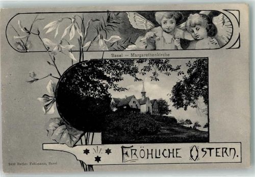 4102 Binningen 1910 - St Margarethenkirchlein Engel Ostergruss