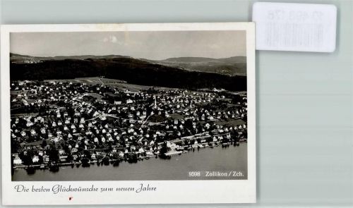8702 Zollikon FOTO KEINE AK Foto 10cm x 7cm Fliegeraufnahme Neujahrswünsche