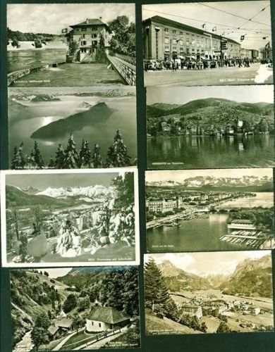 Lot mit 82x Semi AK, ca. 1935-1960; überwiegend gute Erhaltung, größtenteils gelaufen Sammlung Schweiz Posten 21 bis 100 AK