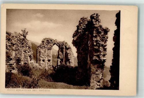 7214 Grüsch Seewis Gebrauchsspuren Ruine Solavers Serie XXI. Burgen in Alt fry Rhätien