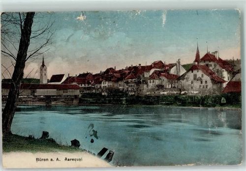 3294 Büren an der Aare 1912 Gebrauchsspuren Aarequai