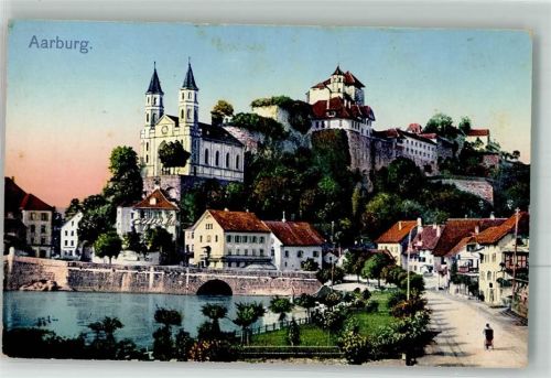 4663 Aarburg 1918 Foto AK Kirche Burg