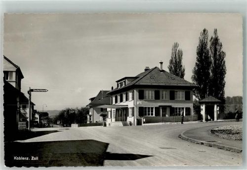 5322 Koblenz 1949 Foto AK Grenze Zoll Wegweiser Deutschland