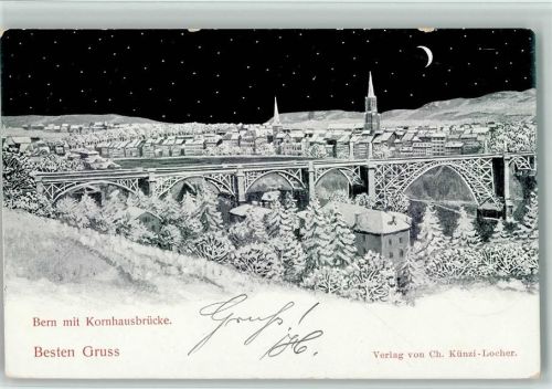 3000 Bern Berne Mondschein 1899 Kornhausbrücke