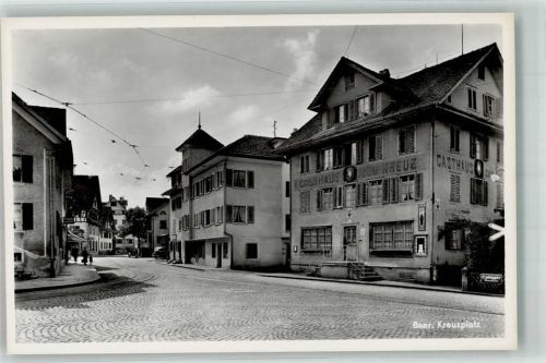 6340 Baar Foto AK Gasthaus zum Kreuz Kreuzplatz
