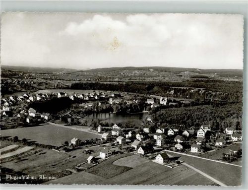 8462 Rheinau 1956 Foto AK Fliegeraufnahme