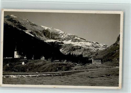 8751 Urnerboden - Klausenstrasse Hotel Wilhelm Tell und Post mit neuer Kirche