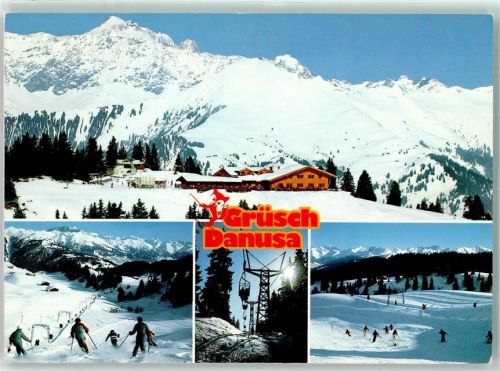 7214 Grüsch Seewis Winter Sportplatz Seilbahn