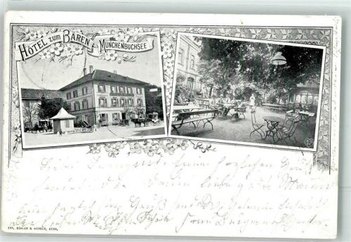 3053 Münchenbuchsee 1902 - Hotel zum Bären Bahnpost Zug 255 Nr. 15