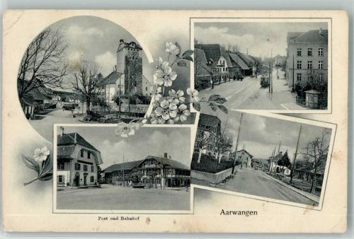 4912 Aarwangen 1911 Gebrauchsspuren Postamt Bahnhof Kirche Straßenbahn