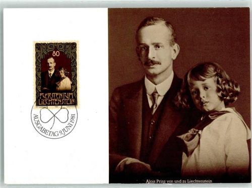 Alois Prinz von und zu Liechtenstein Ausgabetag 9. Juni 1981 Adel Liechtenstein