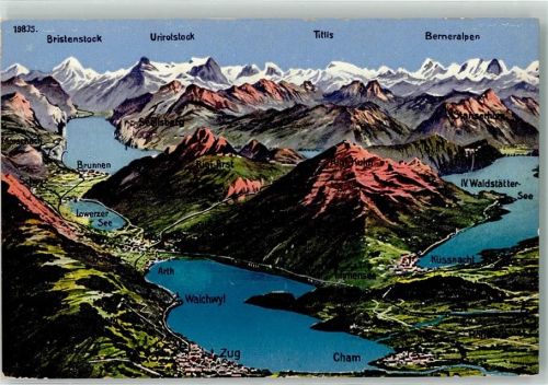 6330 Cham - Vierwaldstättersee Vogelschau Zugersee