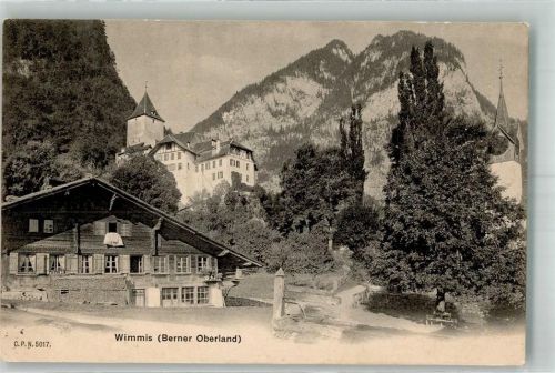 3752 Wimmis Foto AK Schloss Burg