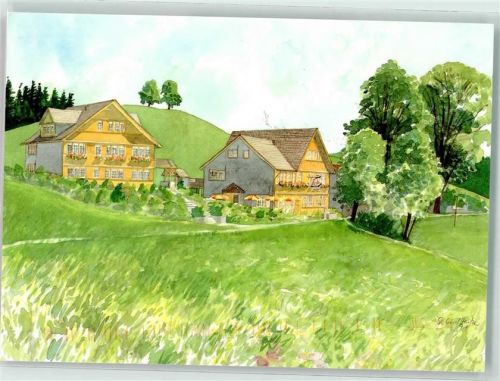 9105 Schönengrund Künstlerkarte Gasthaus Chäseren sign. Gerhard Heitze