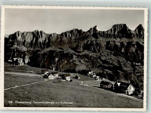 8898 Tannenboden Flumserberg 1948 Foto AK Tannenbodenalp Pension Kurhaäuser