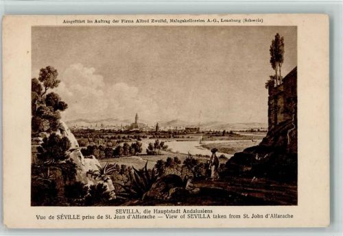 5600 Lenzburg Künstlerkarte Sevilla die Hauptstadt Andalusiens