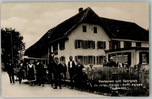 5034 Suhr Foto AK Gasthaus zum Sportplatz