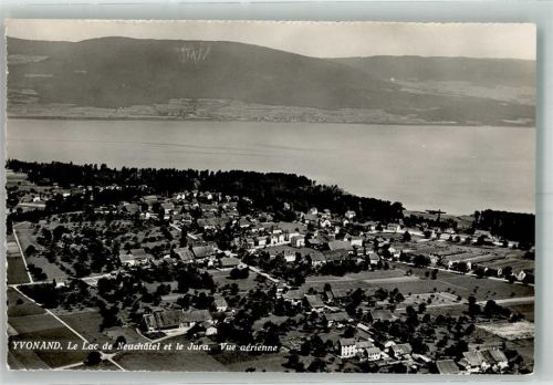 1462 Yvonand 1954 Foto AK Fliegeraufnahme