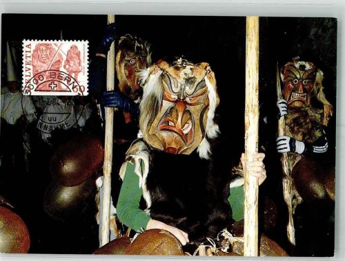 3177 Laupen BE Foto AK Masken Achetringele Briefmarke Bildseite