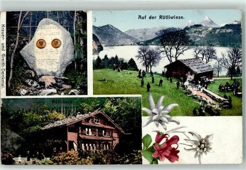 6441 Rütli Gebrauchsspuren Krauer und Greith Denkmal Rütlihaus Rütliwiese