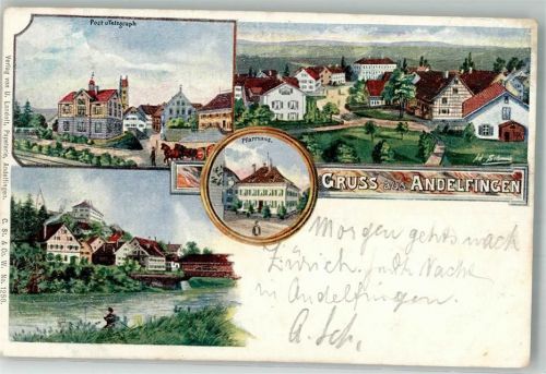 8450 Andelfingen - Postamt Pfarrhaus Bahnpost Zug 2634 Feldpost Dragonerschadron Nr. 17