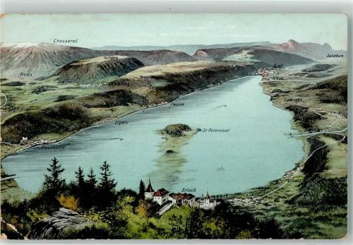 2513 Twann 1909 Gebrauchsspuren Ort lt. Stempel Erlach Ligerz Neuveville St. Petersinsel