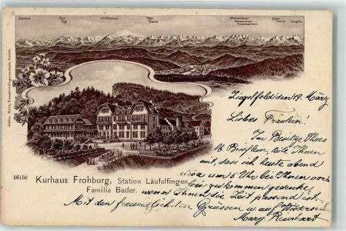 4448 Läufelfingen 1903 - Kurhaus Frohburg Station Läufelfingen Ort handschriftlich