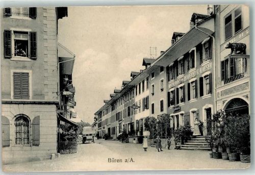 3294 Büren an der Aare 1912 Gebrauchsspuren Gasthaus Brauerei G. Kaeser