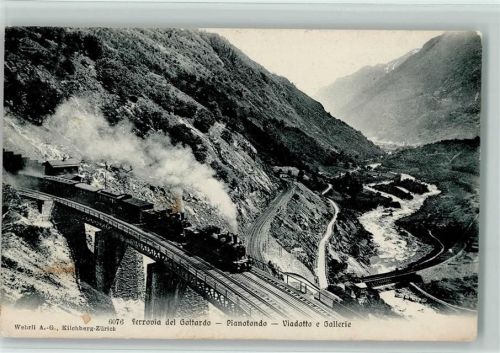 1907 - Ferrovia del Gottardo Pinatondo Viadotto e Gallerie