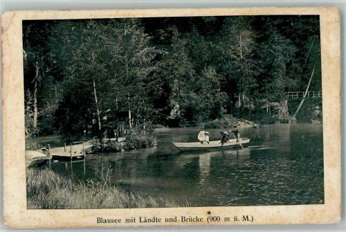 3717 Blausee-Mitholz Gebrauchsspuren Ländte und Brücke Ruderboot