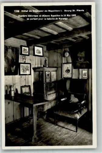 1946 Bourg-St-Pierre Foto AK Hotel du Dejeuner de Napoleon I. 1800