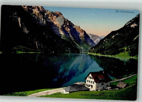 8750 Klöntal 1919 Foto AK Gasthaus Rodannenberg Klöntaler See