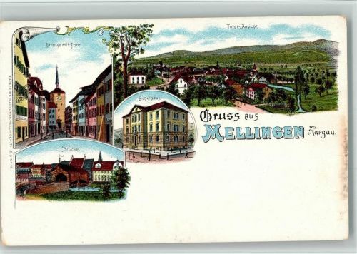 5507 Mellingen BOAKC Schulhaus Lithographie