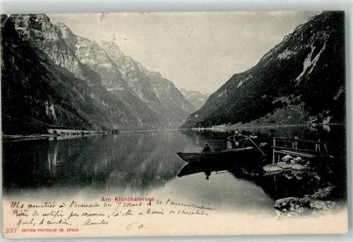8750 Klöntal 1903 - Am See Ruderboot