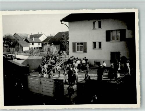 9545 Wängi 1949 Foto AK Kindertag Kirche Ort handschriftlich