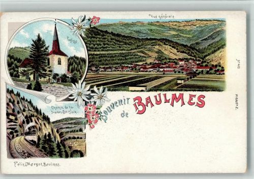 1446 Baulmes BOAKC Eisenbahntunnel Lithographie