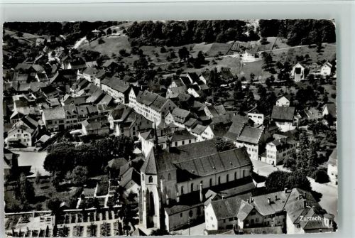 5330 Bad Zurzach - Kirche mit Friedhof Luftaufnahme