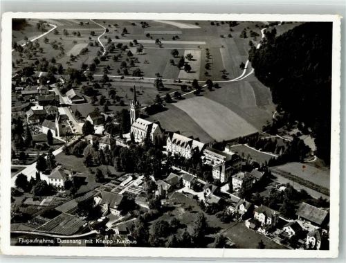 8374 Dussnang 1967 Foto AK Fliegeraufnahme Kirche Kneipp-Kurhaus
