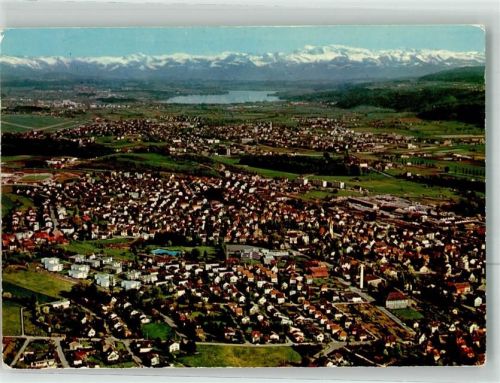 8304 Wallisellen Foto AK Fliegeraufnahme Greifensee Glarner Alpen