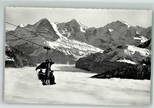 Niederhorn Foto AK Seilbahn Winter