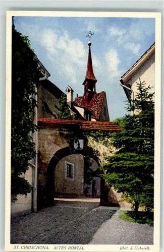 St Chrischona Foto AK Altes Portal Foto Gaberell