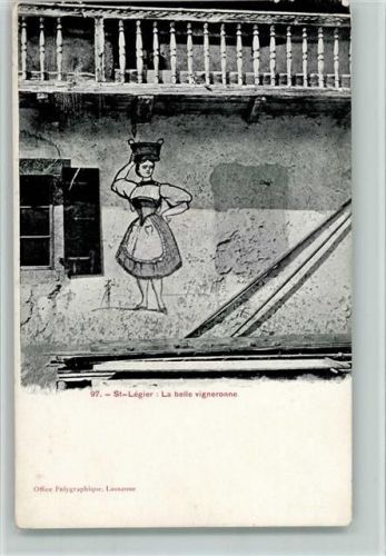 1806 St-Légier-La Chiésaz - La belle vigneronne Winzerin Wandmalerei