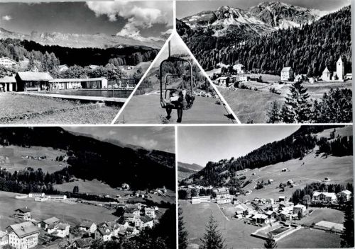 7075 Churwalden - Teilansichten, Sessellift. Freibad