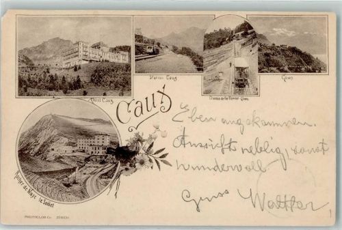 Chaux 1898 Gebrauchsspuren Motel Station Chemio de Fer Rocher de Naye le Sommet
