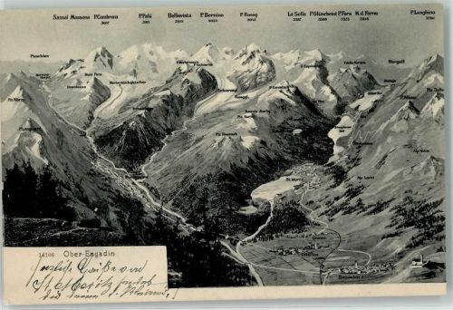 7447 Cresta Avers 194 - Landkarte Oberengadin